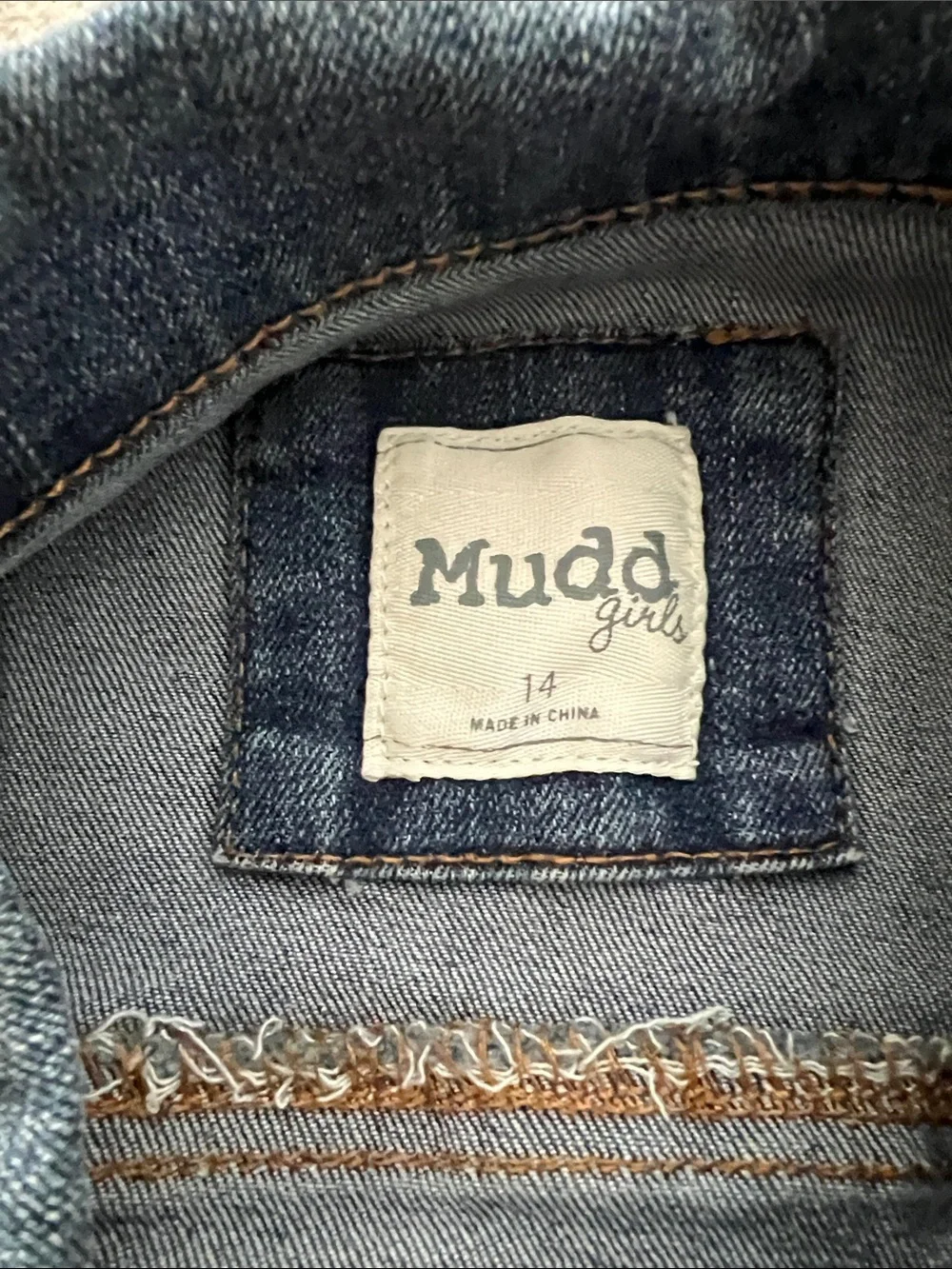 NWT Mudd Girls' Denim Jacket in Faded Blue Wash Size 14